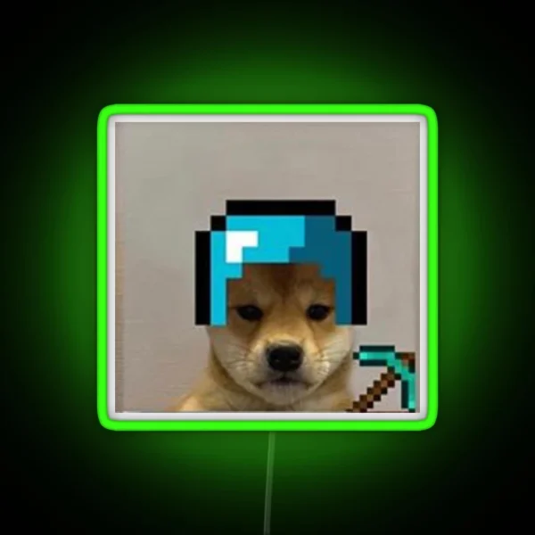 Minecraft Dog RGB Neon Sign
