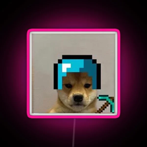 Minecraft Dog RGB Neon Sign