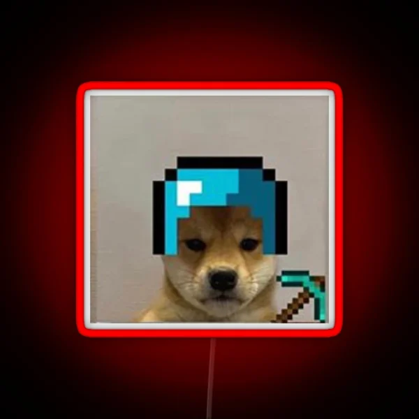 Minecraft Dog RGB Neon Sign