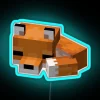 Minecraft-inspired vibrant digital LED fox led wall decoration accessory.