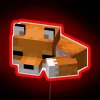 Vibrant RGB neon Minecraft fox led with playful colorful design