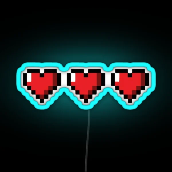 Minecraft Hearts RGB Neon Sign