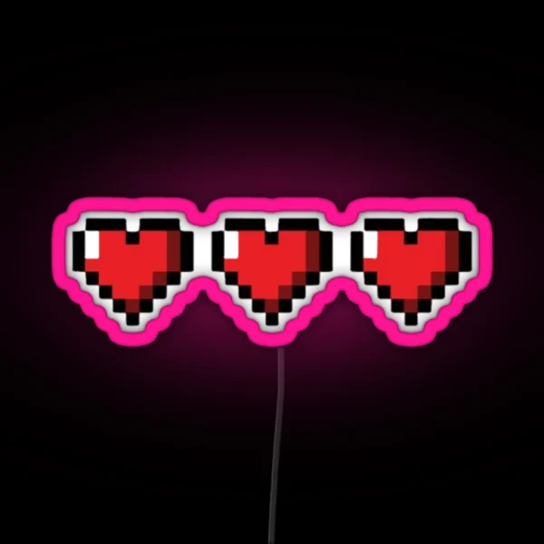 Minecraft Hearts RGB Neon Sign