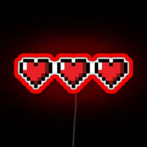 Minecraft Hearts RGB Neon Sign