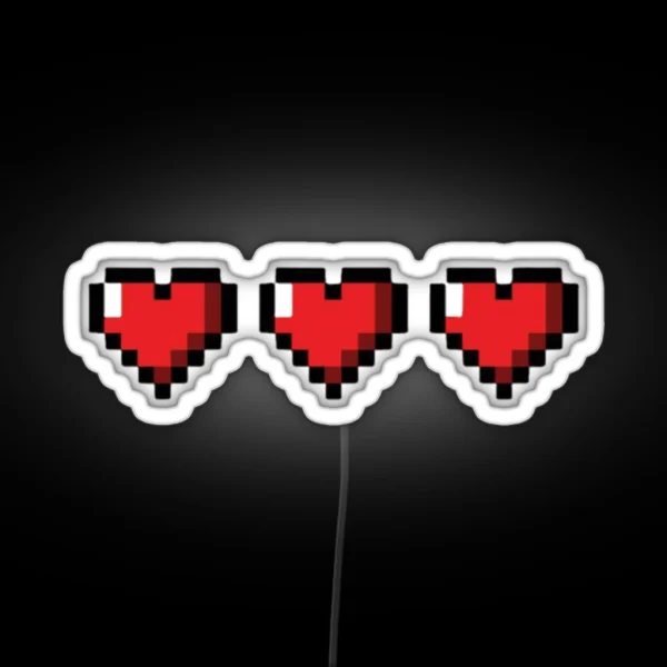 Minecraft Hearts RGB Neon Sign