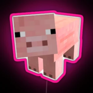 Minecraft Pig RGB Neon Sign