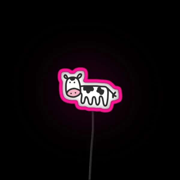 Mini Cow Pink Nose RGB Neon Sign