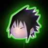 Miniature adorable anime-inspired Sasuke character neon light display decoration