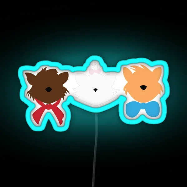 Minimalist Aristocats RGB Neon Sign