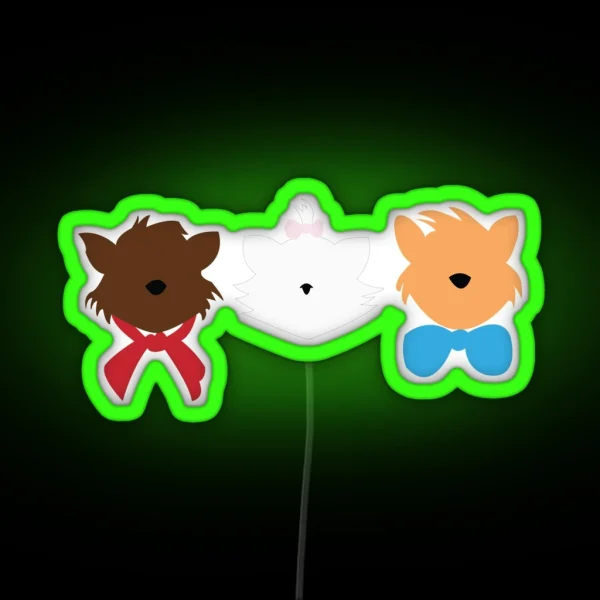 Minimalist Aristocats RGB Neon Sign