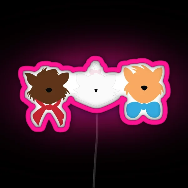 Minimalist Aristocats RGB Neon Sign