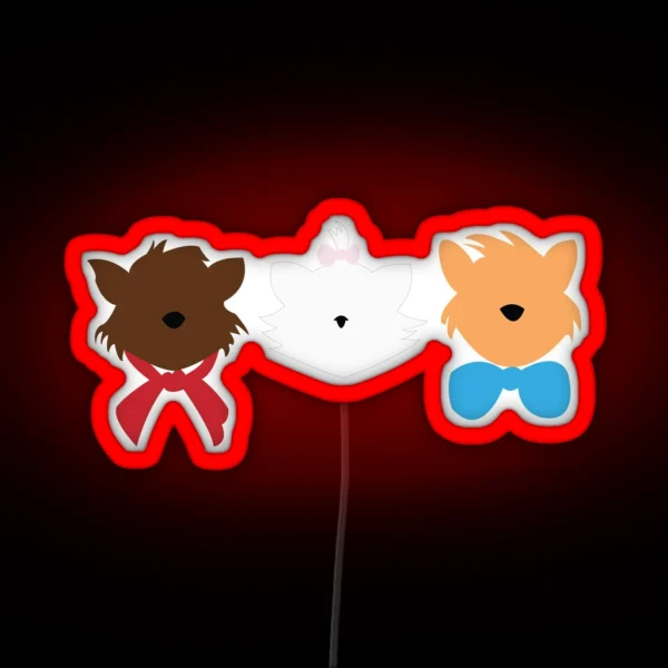 Minimalist Aristocats RGB Neon Sign