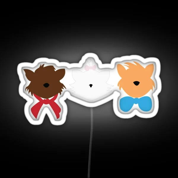 Minimalist Aristocats RGB Neon Sign