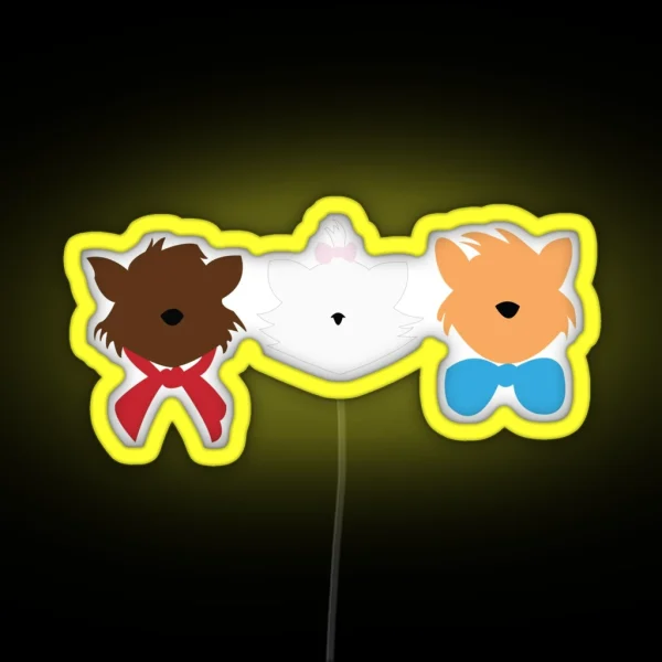 Minimalist Aristocats RGB Neon Sign