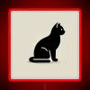 Soft Glow Minimalist Black Cat Neon Sign with Colorful Accents