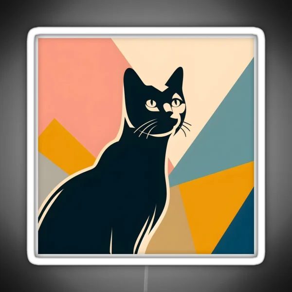 Minimalist Cat Art RGB Neon Sign