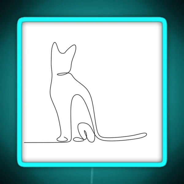 Minimalist Cat RGB Neon Sign
