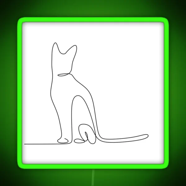 Minimalist Cat RGB Neon Sign