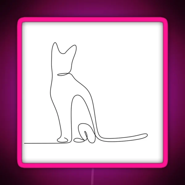 Minimalist Cat RGB Neon Sign