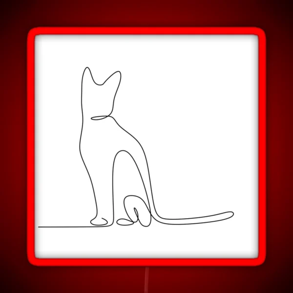 Minimalist Cat RGB Neon Sign