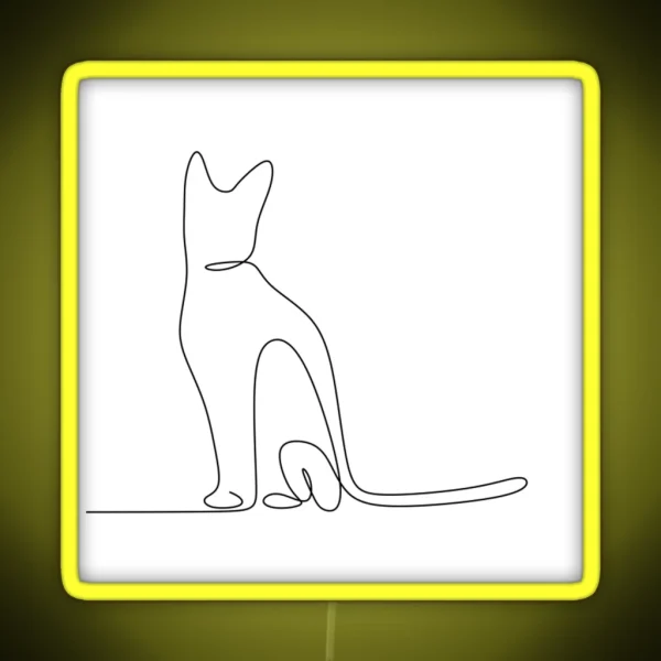 Minimalist Cat RGB Neon Sign