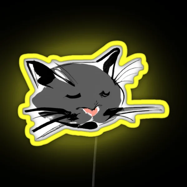 Minimalist Cat RGB Neon Sign