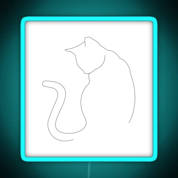 Minimalist Cat RGB Neon Sign