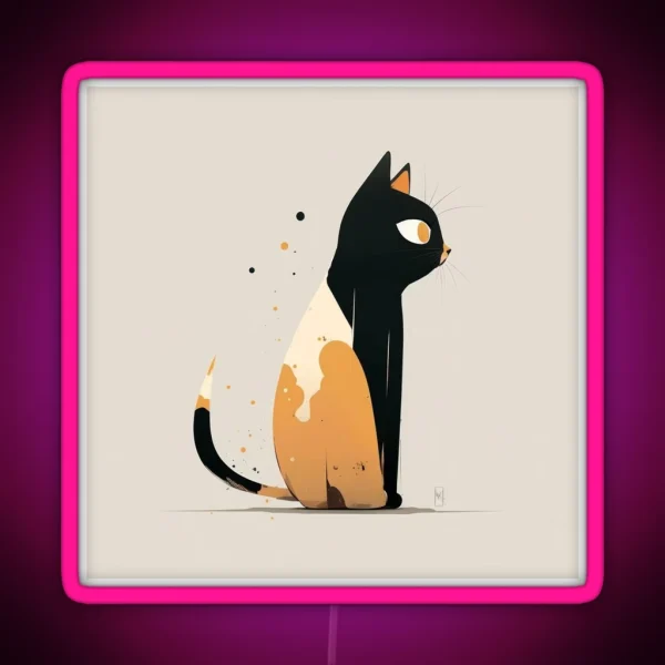 Minimalist Cat RGB Neon Sign
