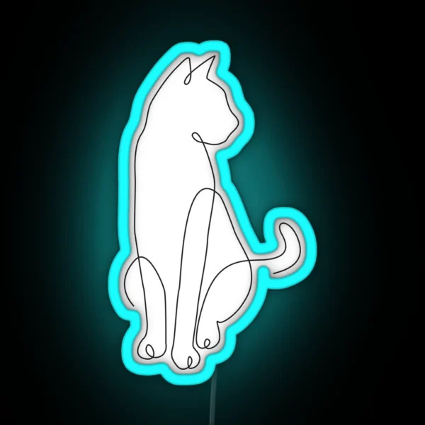 Minimalist Cat RGB Neon Sign