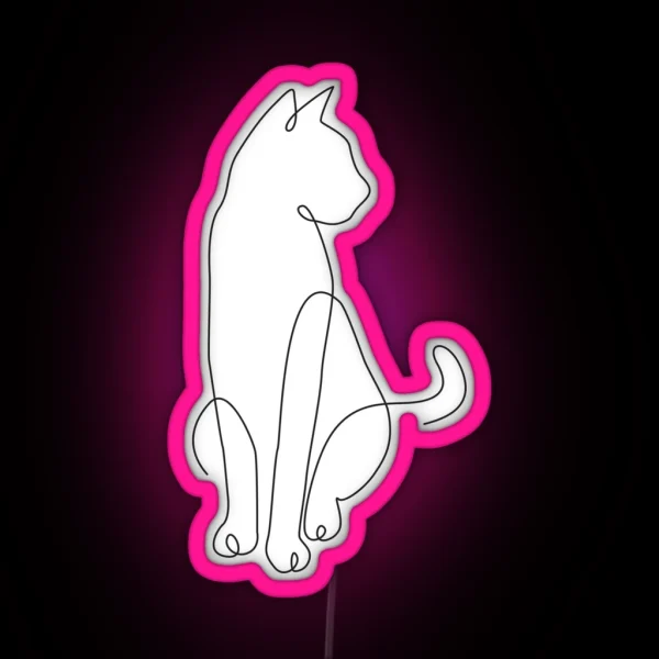 Minimalist Cat RGB Neon Sign