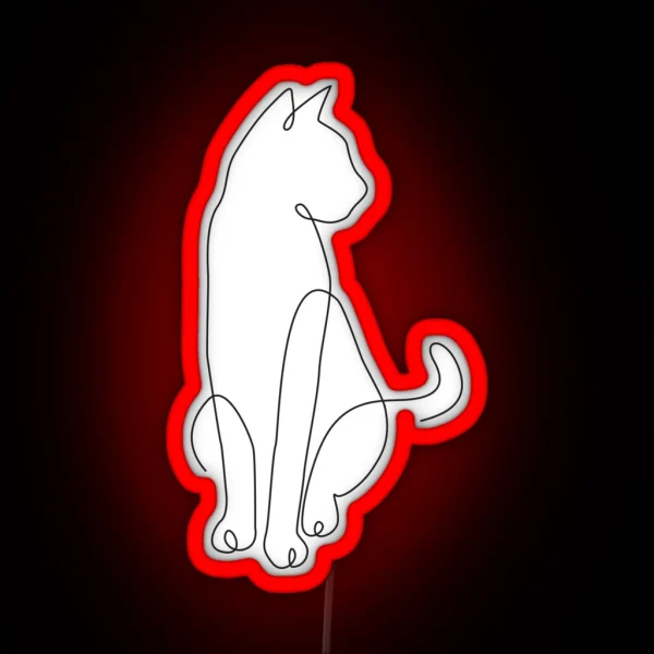 Minimalist Cat RGB Neon Sign