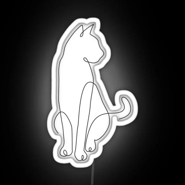 Minimalist Cat RGB Neon Sign