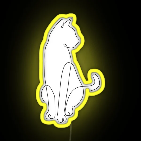 Minimalist Cat RGB Neon Sign