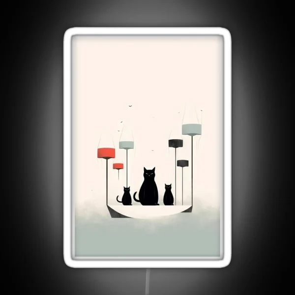 Minimalist Cats Aesthetic Of Dark Humor RGB Neon Sign