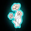 Unique minimalist three-poppies artwork in vibrant RGB neon lighting design.