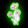 Minimalist Neon Poppy Flower Wall Art Decor in Vibrant Colors