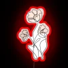 Modern Minimalist Wall Decor with Vibrant Neon Poppies Design