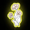 Neon Poppy Flower Wall Art Decoration Single Line Hand Drawn Sign