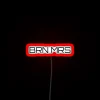 Neon minimalist modern love sign for a bohemian couple's home.
