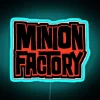 Official Despicable Me Minion Factory Logo in Bright BandW Neon