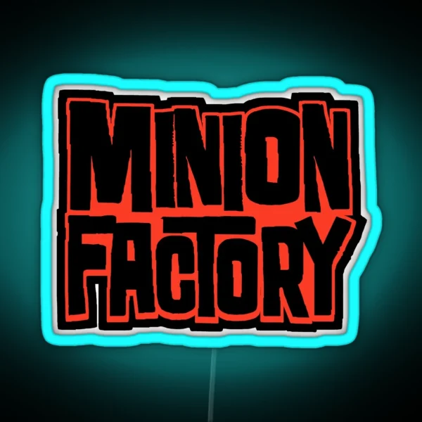 MINION FACTORY LOGO Bandw RGB Neon Sign