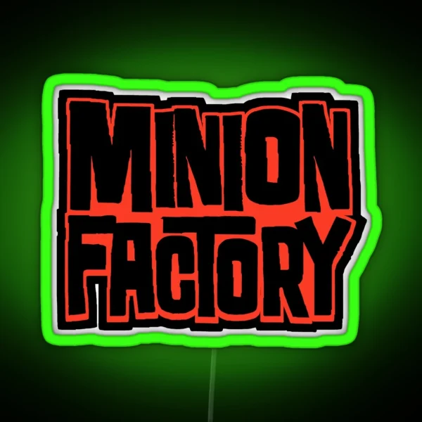 MINION FACTORY LOGO Bandw RGB Neon Sign