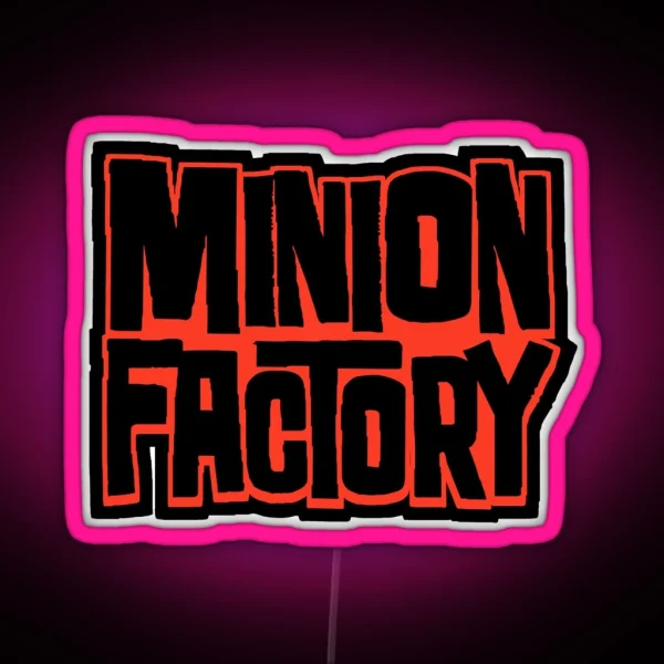 MINION FACTORY LOGO Bandw RGB Neon Sign