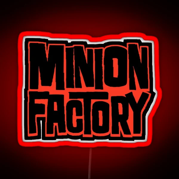 MINION FACTORY LOGO Bandw RGB Neon Sign