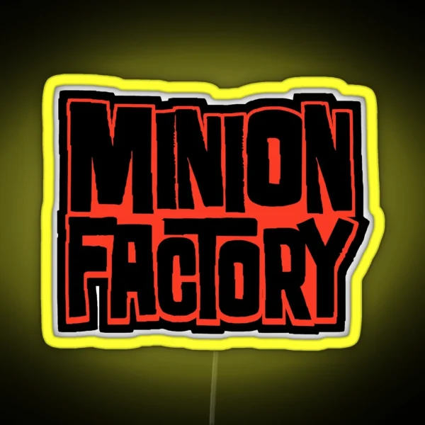 MINION FACTORY LOGO Bandw RGB Neon Sign