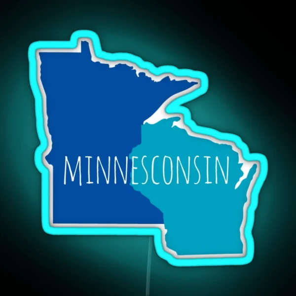Minnesconsin Merchandise For MN WI Lovers RGB Neon Sign