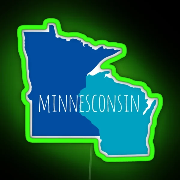 Minnesconsin Merchandise For MN WI Lovers RGB Neon Sign