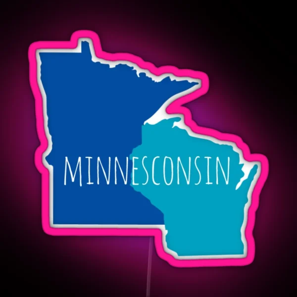 Minnesconsin Merchandise For MN WI Lovers RGB Neon Sign