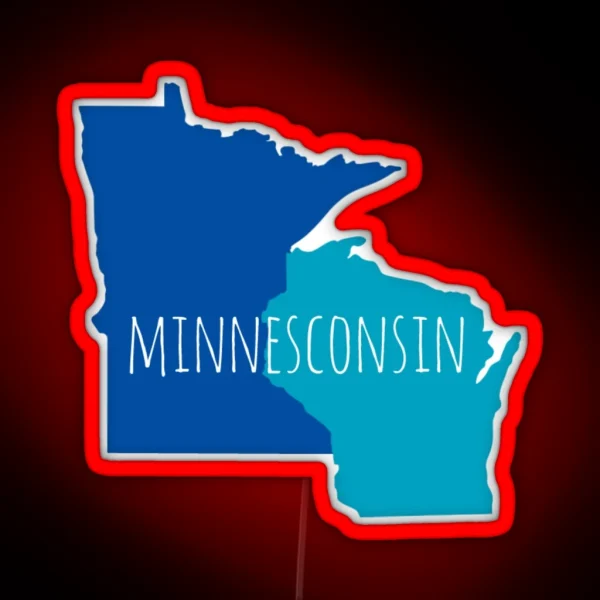 Minnesconsin Merchandise For MN WI Lovers RGB Neon Sign