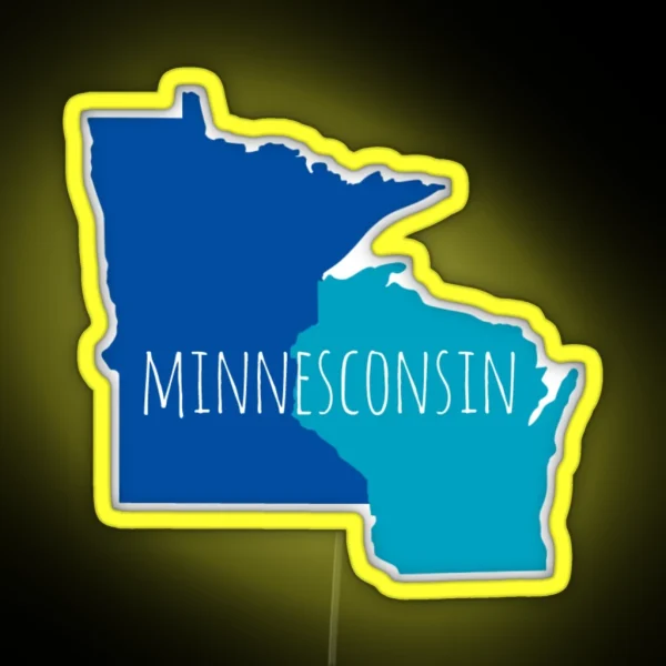 Minnesconsin Merchandise For MN WI Lovers RGB Neon Sign
